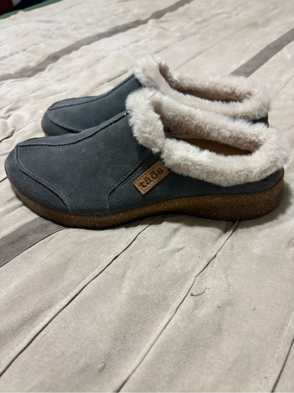 Taos Footwear Suede Faux-Fur Lined Slip-On Clogs